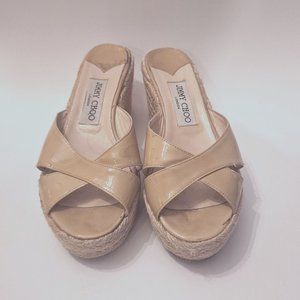 Jimmy Choo Platform Slides Color: Cream Size: 36 US Size 6